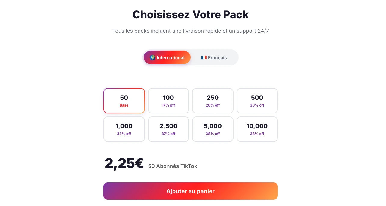 Offerta pacchetti follower TikTok Followers-Lab